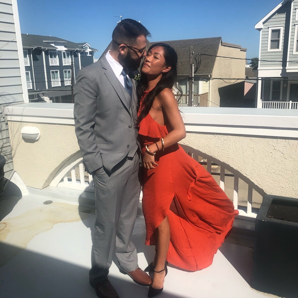O’Neill Burnt Orange Maxi Ruffle Dress